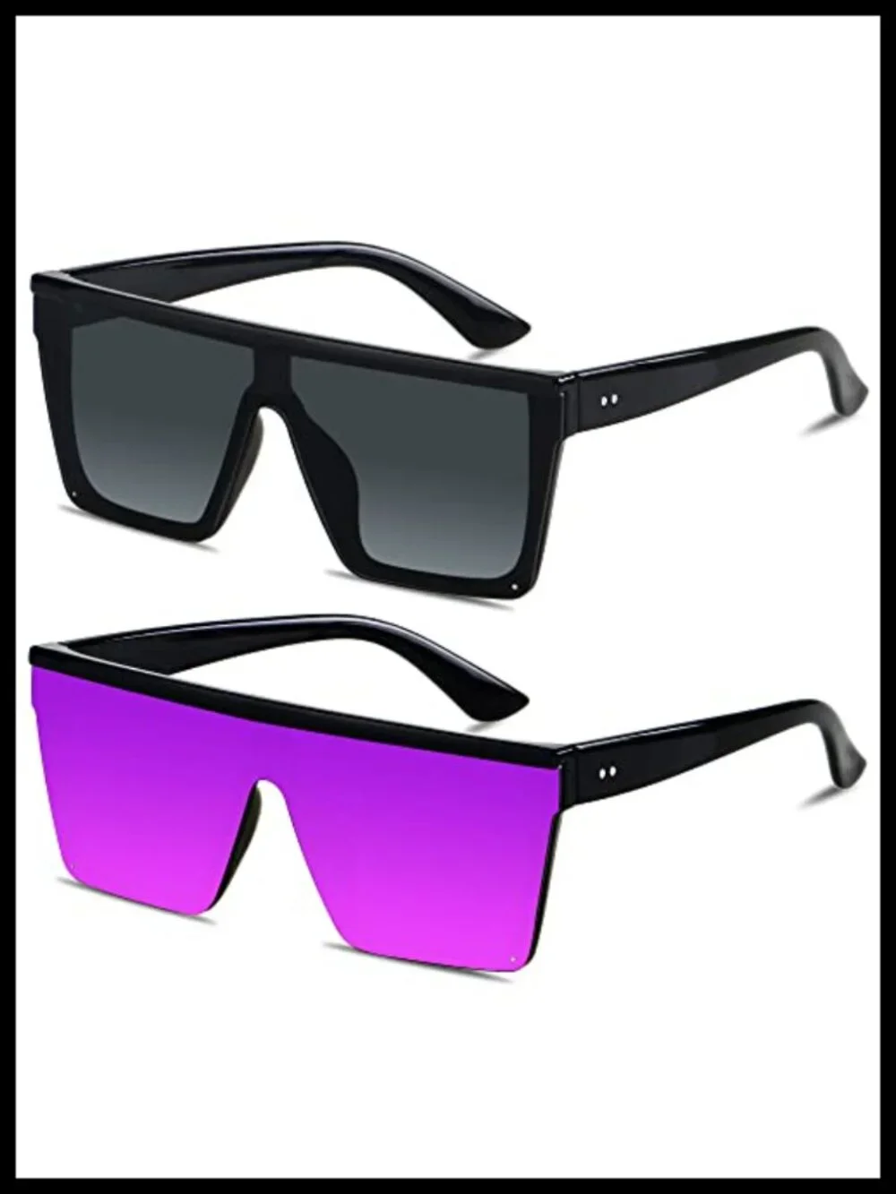 Oversized Square Sunglasses for Women Men Flat Top UV400